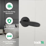 Sassari Matt Black Lever on Rose Door Handles - tradefit - 3