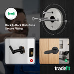 Sassari Matt Black Lever on Rose Door Handle Kit - 80mm Euro Sashlock and Thumbturn Cylinder - Master Keyed - tradefit - 7