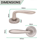 Sassari Satin Nickel Lever on Rose Door Handles - tradefit - 4