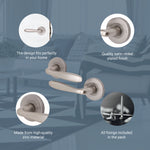 Sassari Satin Nickel Lever on Rose Door Handles - tradefit - 5