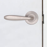 Sassari Satin Nickel Lever on Rose Door Handles - tradefit - 8