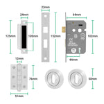 Tapera Polished Chrome Lever on Rose Door Handle Kit - Sashlock - tradefit - 5