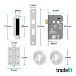 Claro Polished Chrome Lever on Rose Door Handle Kit - Sashlock - tradefit - 5