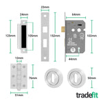 Moreno Polished Chrome Lever on Rose Door Handle Kit - Sashlock - tradefit - 5