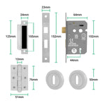 Tapera Satin Nickel Lever on Rose Door Handle Kit - Sashlock - tradefit - 5