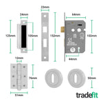 Flores Satin Nickel Lever on Rose Door Handle Kit - Sashlock - tradefit - 5