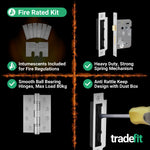 Return to Door Lever on Backplate Stainless Steel Door Handle Kit - Medium Duty FD30/60 - 80mm Bathroom Lock - tradefit - 6
