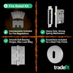 Satin Aluminium Contract Lever Sashlock Handle Kit - Medium Duty FD30/60 - 80mm Latch - tradefit - 6