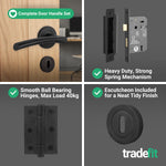 Bosa Matt Black Lever on Rose Door Handle Pack - 80mm Sashlock - tradefit - 9