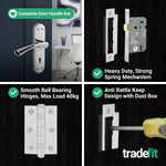 Nola Polished Chrome Lever on Backplate Door Handle Pack - 80mm Sashlock - tradefit - 5