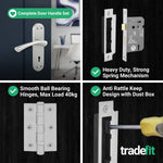 Nola Satin Nickel Lever on Backplate Door Handle Pack - 80mm Sashlock - tradefit - 5