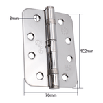 Polished Chrome Fire Door Hinges – 4 Inch/102mm – Grade 11 Steel Ball Bearing – Pack 2 - Radius - tradefit - 3