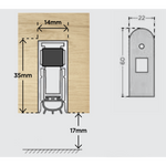 Drop Down Acoustic Fire Seal - Commercial - 926mm - Satin Aluminium - tradefit - 2