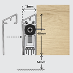 Drop Down Acoustic Fire Seal - Facefix - 930mm - Satin Aluminium - tradefit - 2