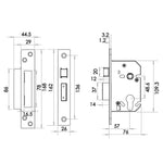 Aluminium Contractor Lever Euro Lock Cylinder & Turn Kit 48.5mm c/c Set - 154x41mm - Satin - tradefit - 3