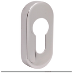 Upright Euro Escutcheon Oval Shaped Keyhole Cover - Polished Stainless Steel - tradefit - 1