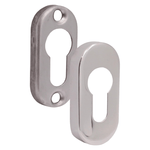 Upright Euro Escutcheon Oval Shaped Keyhole Cover - Polished Stainless Steel - tradefit - 2