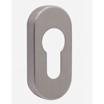 Upright Euro Escutcheon Oval Shaped Keyhole Cover - Satin Stainless Steel - tradefit - 1