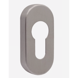 Upright Euro Escutcheon Oval Shaped Keyhole Cover - Satin Stainless Steel - tradefit