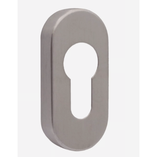 Upright Euro Escutcheon Oval Shaped Keyhole Cover - Satin Stainless Steel - tradefit - Featured Image