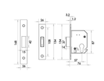 Euro Profile Deadlock Case - 76mm Case 57mm Backset - Satin Chrome - tradefit - 2