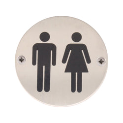 Circular Disc Navigation Signage - 76mm x 1.5mm - Screw Fixed - Unisex - tradefit