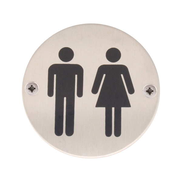 Circular Disc Navigation Signage - 76mm x 1.5mm - Screw Fixed - Unisex - tradefit - Featured Image