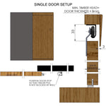 Top Hung Single Wardrobe Sliding Door System To Suit 600mm Opening - tradefit - 3