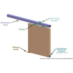 Top Hung Straight Sliding Single Door Kit - Max Weight 50kg - Max Door Width 1200mm - 2.4m Track - tradefit - 8