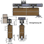 Top Hung Straight Sliding Single Door Kit - Max Weight 50kg - Max Door Width 1200mm - 2.4m Track - tradefit - 5