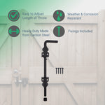 Cane Garage Gate Drop Bolt - 300mm - Black - Pack 1 - tradefit - 3