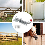 Heavy Spring Loaded Animal Bolt With KEEP & FIXINGS - 150mm - Galvanised - tradefit - 6