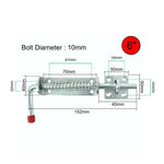 Heavy Spring Loaded Animal Bolt With KEEP & FIXINGS - 150mm - Galvanised - tradefit - 3