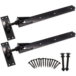 Adjustable Hook and Band Gate Hinge Set - 750mm / 30" - Black (Pair) - tradefit