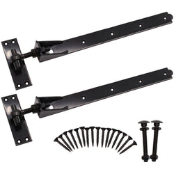 Adjustable Hook and Band Gate Hinge Set - 900mm / 36" - Black (Pair) - tradefit