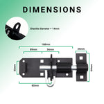 Heavy Duty Brenton Gate Padbolt - 150mm / 6 inch - Black - tradefit - 4