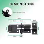 Heavy Duty Brenton Gate Padbolt - 100mm / 4 inch - Black - tradefit - 4