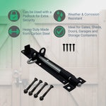 Heavy Duty Brenton Gate Padbolt - 200mm / 8 inch - Black - tradefit - 2