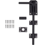 Gate Garage Drop Down Bolt Fixings & 2 Socket Types - 300mm / 12 inch - Black - tradefit - 1
