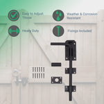 Gate Garage Drop Down Bolt Fixings & 2 Socket Types - 300mm / 12 inch - Black - tradefit - 2