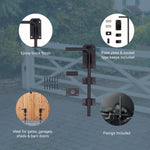 Gate Garage Drop Down Bolt Fixings & 2 Socket Types - 300mm / 12 inch - Black - tradefit - 4