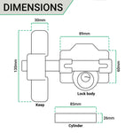 Timber Gate Lock Long Throw Bolt Suit Gates to 50mm Thick - tradefit - 4