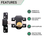Long Throw Gate Lock & Pull Handle - Single Locking - 70mm - tradefit - 3