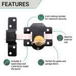 Long Throw Gate Lock - Single Locking - 50mm - tradefit - 3