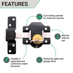 Long Throw Gate Lock & Pull Handle - Single Locking - 50mm - tradefit - 3