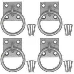Tie Ring on Plate For Equestrian Dogs Horse Stables - 50mm - Galvanised - tradefit