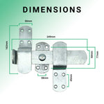 Kick Over Stable Door Latch - 240mm - Hot Dip Galvanised - tradefit - 3