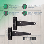 Light Duty Gate Tee Hinges - 101mm / 4 inch - Black - Pair - tradefit - 2