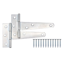 Light Duty Gate Tee Hinges - 152mm / 6 inch - Zinc - Pair - tradefit