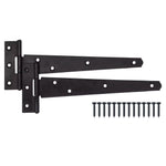 Light Duty Gate Tee Hinges - 254mm / 10 inch - Black - Pair - tradefit - 1